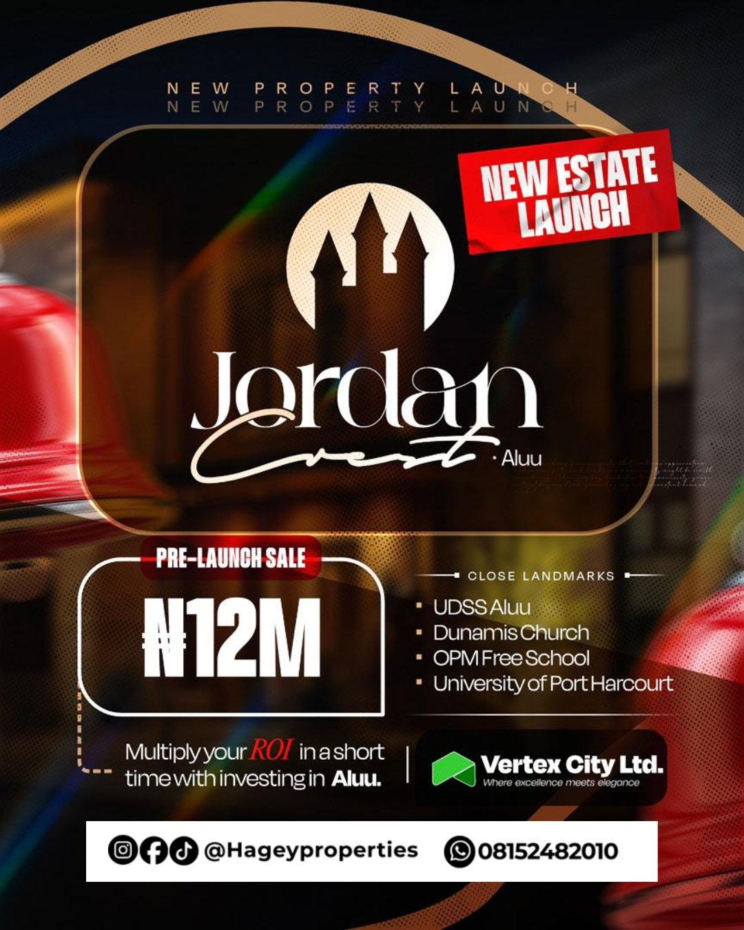 Jordan Crest estate flyer for land in Aluu, Port Harcourt