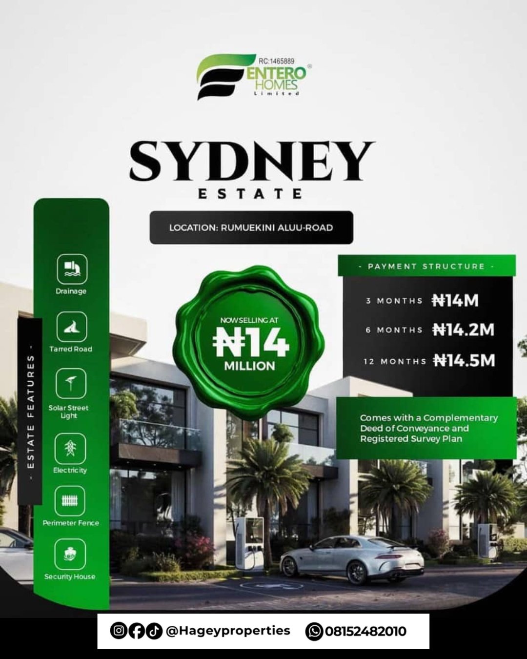 Sydney Estate property flyer for Aluu